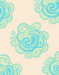 Aqua Teal Swirls Subtle Cloud Rug