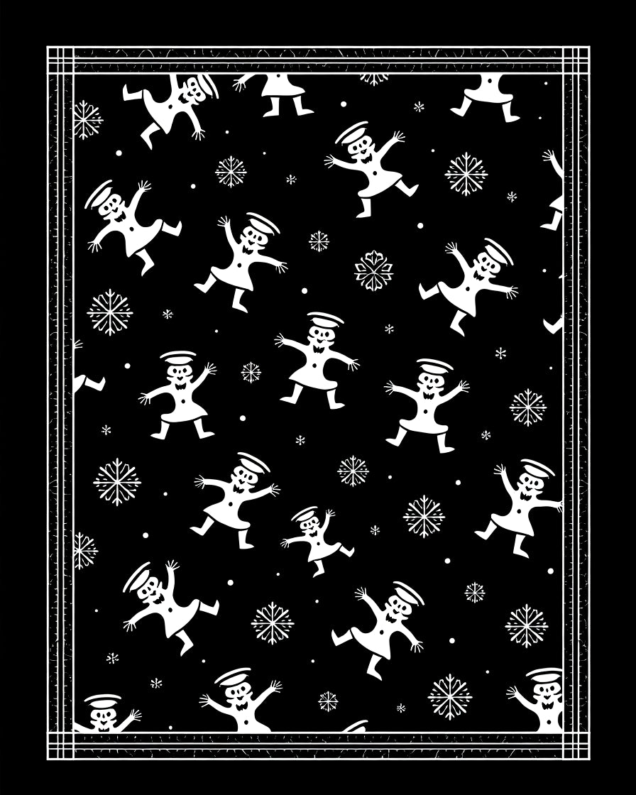 Whimsical Snowman And Snowflake Night Rug
