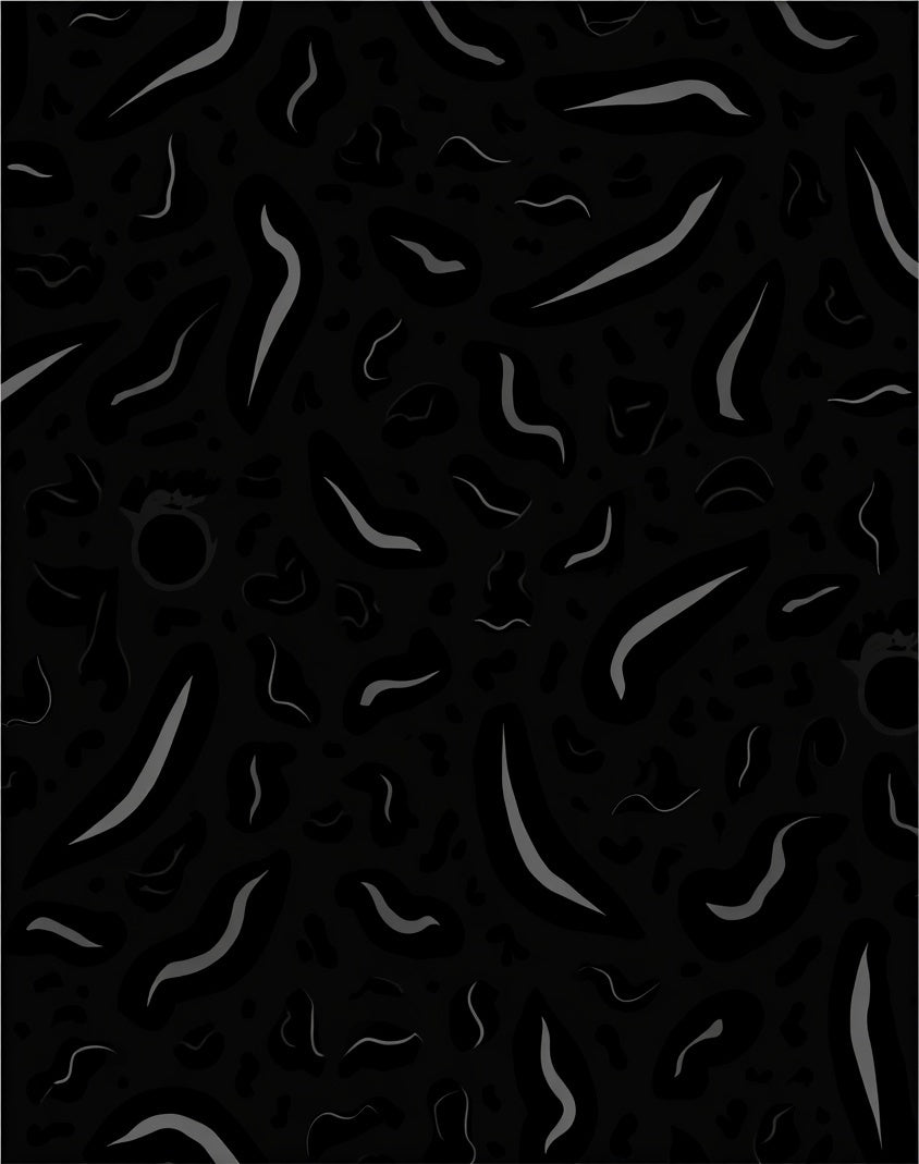 Dark Gray Abstract Organic Shapes Rug