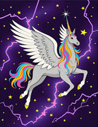 Mystical Rainbow Unicorn Galaxy Lightning Rug