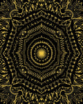 Golden Black Mandala Floral Harmony Rug