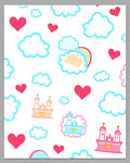 Whimsical Pink Castle Cloud Heart Rug