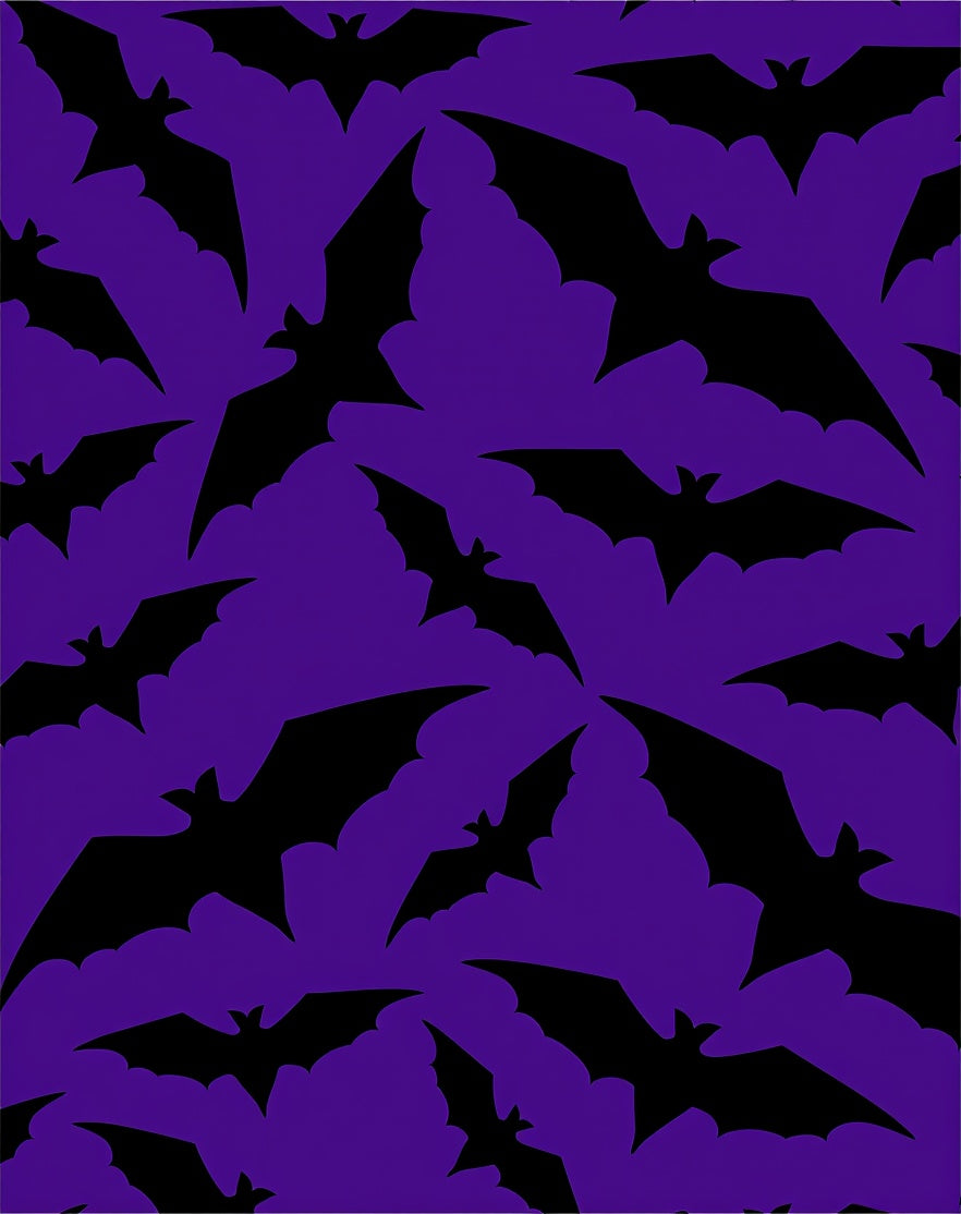 Dark Flying Bats Purple Background Rug