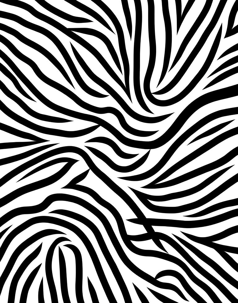 Striking Black White Wavy Lines Rug