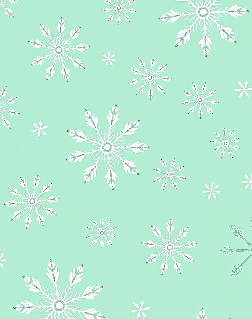 Mint Green Snowflake Scatter Rug