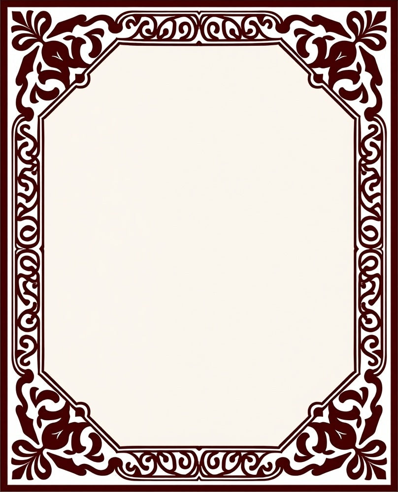 Earthy Leaf Scroll Octagon Rug