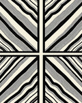 Abstract Black White Wavy Stripes Rug