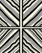 Abstract Black White Wavy Stripes Rug