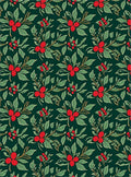Deep Green Berry Branch Floral Rug