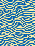 Radiant Blue Wave Lines Rug