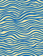Radiant Blue Wave Lines Rug