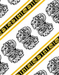 Abstract Black Butterfly Yellow Stripes Rug