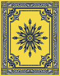 Bold Yellow Floral Star Medallion Rug