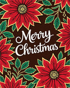 Crimson Poinsettia Festive Holiday Rug