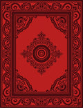 Crimson Red Ornate Border Medallion Rug