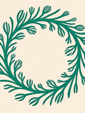 Emerald Green Botanical Wreath Rug