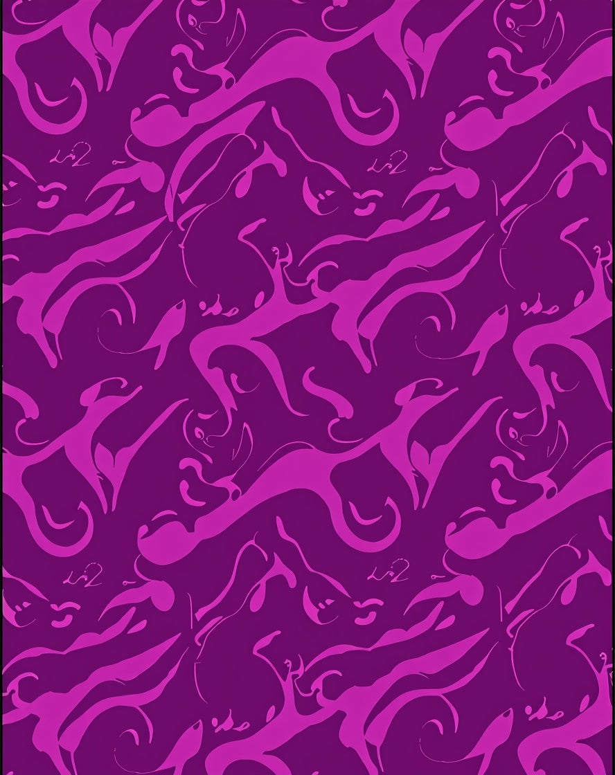 Vibrant Magenta Dynamic Swirl Rug