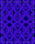Royal Blue Damask Flourish Rug