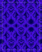 Royal Blue Damask Flourish Rug