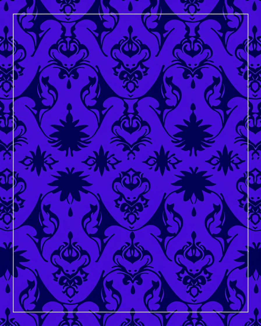 Royal Blue Damask Flourish Rug
