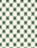 Green and Cream Tiled Diamond Rug
