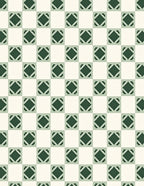 Green and Cream Tiled Diamond Rug