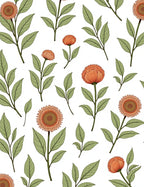 Coral Sunflower Botanical Garden Rug