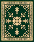 Emerald Vintage Fleur-de-lis Mandala Rug
