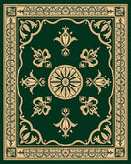 Emerald Vintage Fleur-de-lis Mandala Rug
