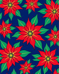 Bold Red Floral Poinsettia Garden Rug