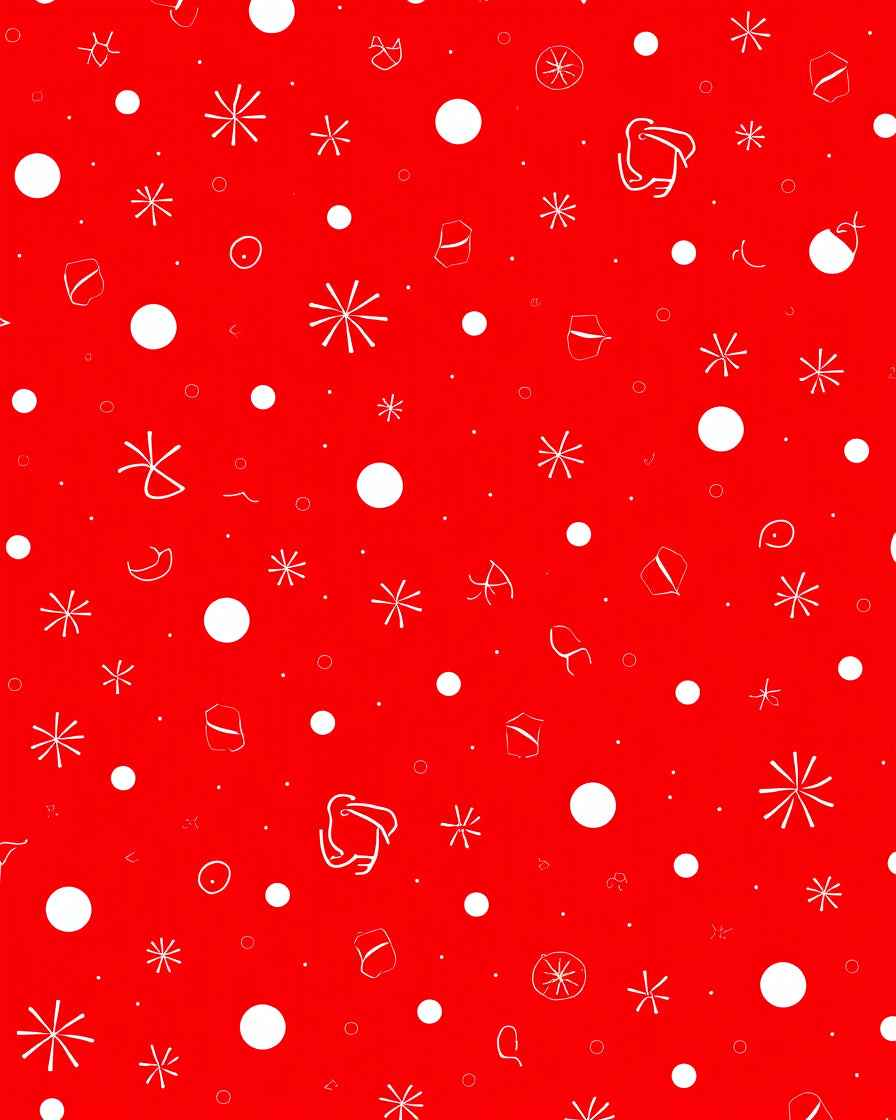 Whimsical Red Snowfall Scatter Rug