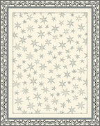 Pale Cream Starburst Field Border Rug