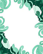 Aqua Organic Abstract Border Rug