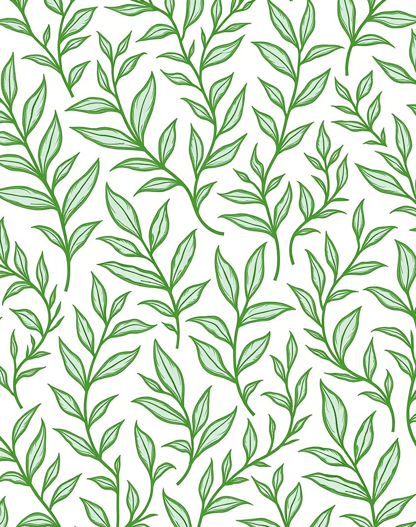 Green Leafy Branches Seamless Rug