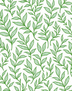 Green Leafy Branches Seamless Rug