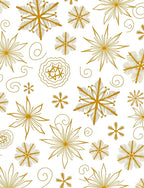 Golden Snowflake Swirl Whimsical Rug