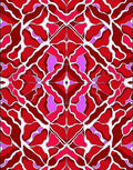 Crimson Pink White Organic Symmetry Rug