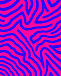 Vibrant Pink Blue Zebra Stripes Rug