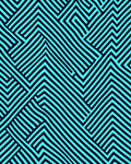 Cyan Blue Black Geometric Maze Rug