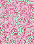 Pink Swirls with Red Lines Abstract Rug