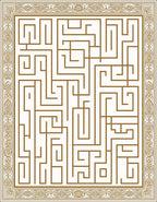 Golden Maze Border Rug