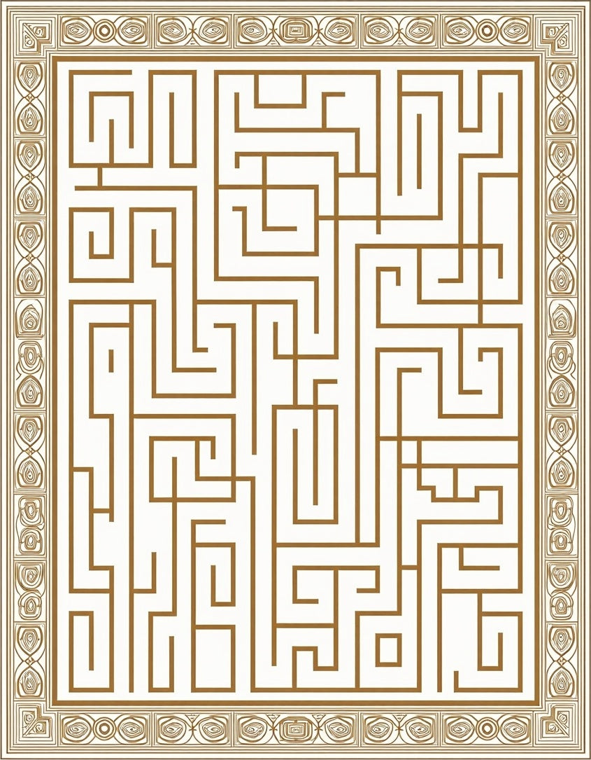 Golden Maze Border Rug