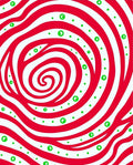 Crimson Swirl Circles Rug