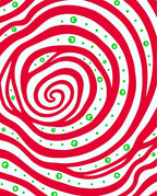 Crimson Swirl Circles Rug