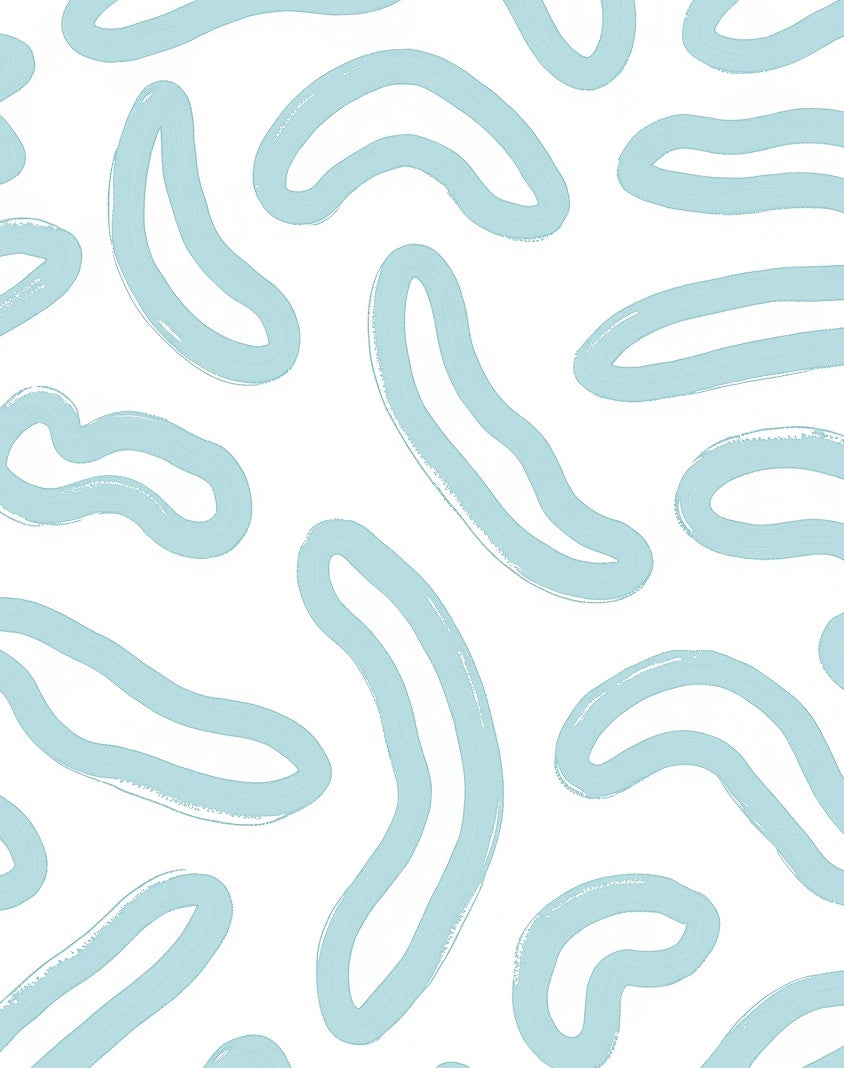 Soft Blue Organic Brushstrokes Rug