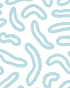 Soft Blue Organic Brushstrokes Rug