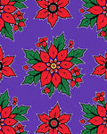Vibrant Red Poinsettia Floral Background Rug
