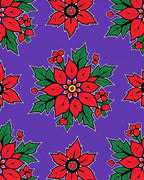 Vibrant Red Poinsettia Floral Background Rug