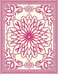 Crimson Medallion Garden Border Rug