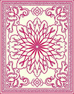 Crimson Medallion Garden Border Rug
